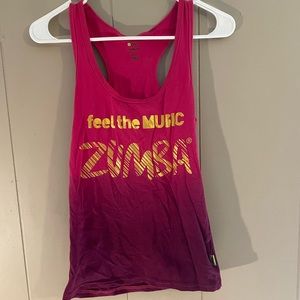 “Feel the music” Zumba Instructor tie dye tank top